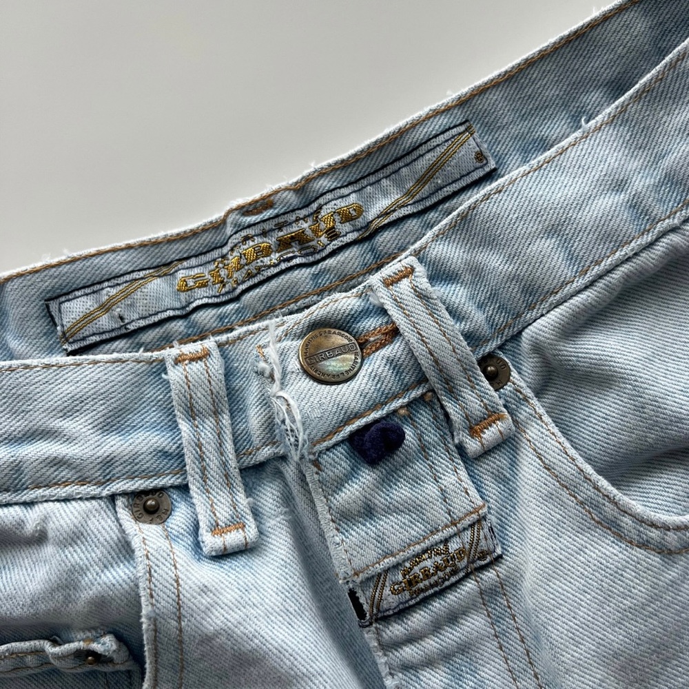 Vintage 90s Marithe Francois Girbaud Light Wash High Rise Denim Shorts - Size 26 - Picture 7 of 8
